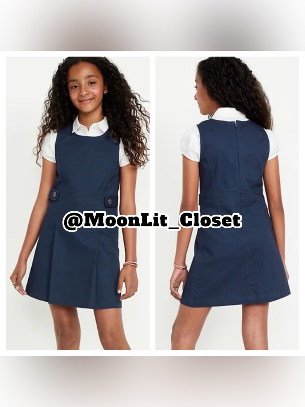 1️⃣7️⃣9️⃣ Old Navy School Uniform Sleeveless Pleated Dress Girls Large